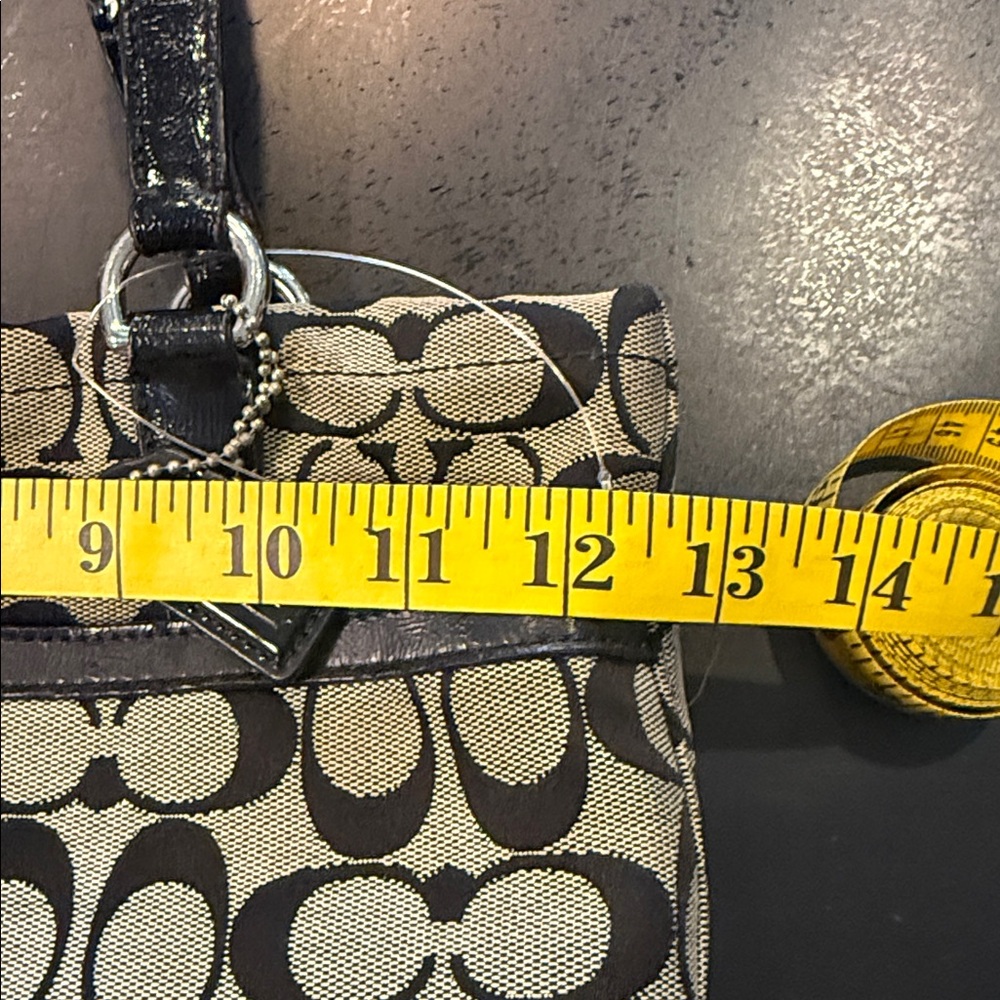 COACH VINTAGE Y2K MONOGRAM Black and GREY Signature SMALL Tote - Picture 13 of 14